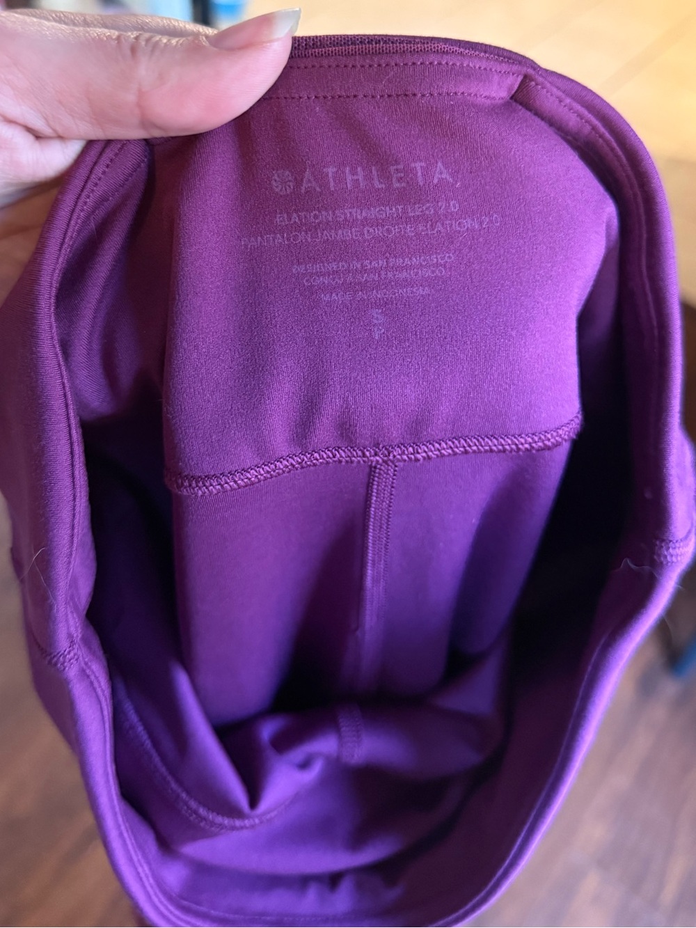 Athleta Elation Ultra High Rise Straight Leg Pant in Plum size small - Picture 4 of 4